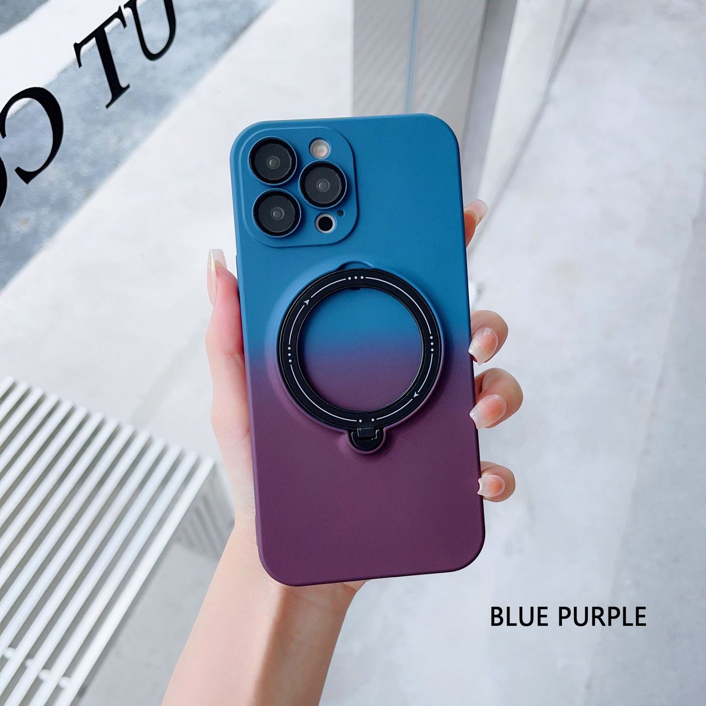 Gradient Magnetic Stand Soft Case for iPhone