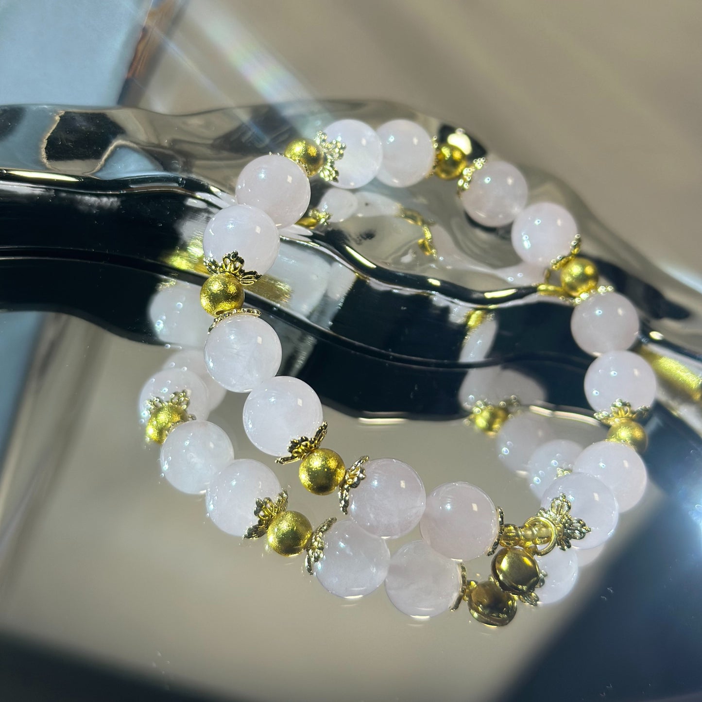 Handmade Natural Rose Quartz Bracelet