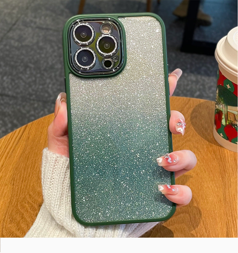 Lens Protection Glitter Gradient Case for iPhone