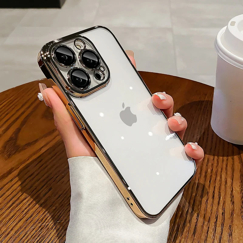 Plating TPU Transparent Case for iPhone
