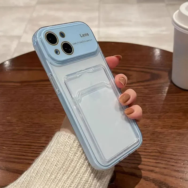 Large Window Clear Card Holder Case for iPhone