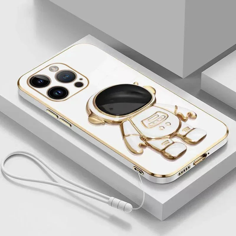Astronaut Stand Holder Plating Case For iPhone