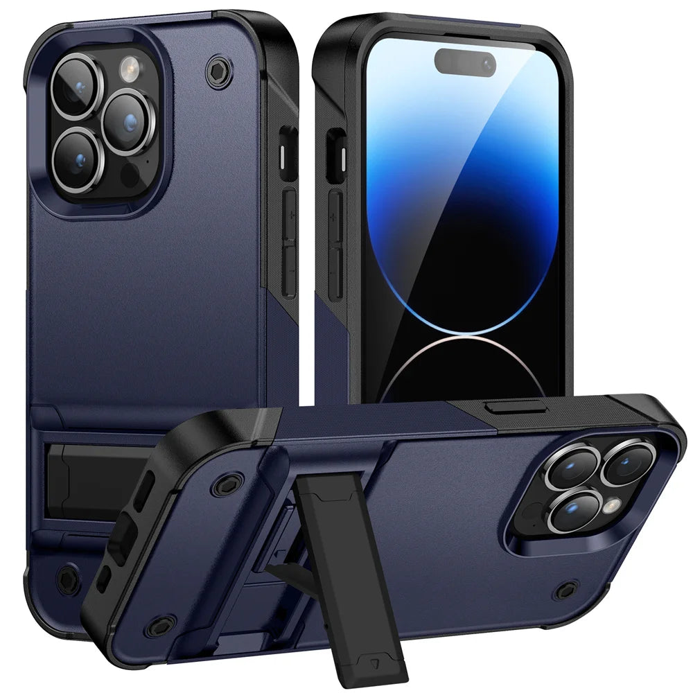 Matte Bracket Shockproof Hard Case For iPhone