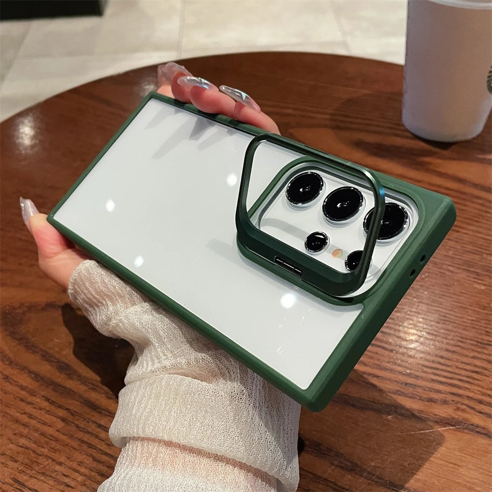 Camera Stand Holder Clear Case For Samsung