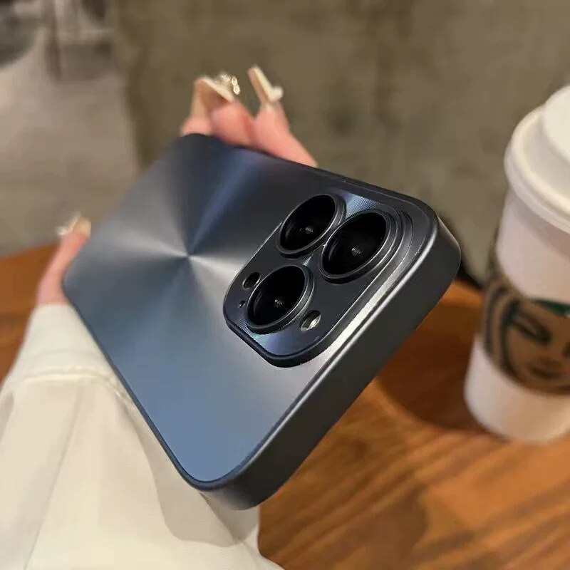 Lens Protection Matte Laser Hard Case for iPhone