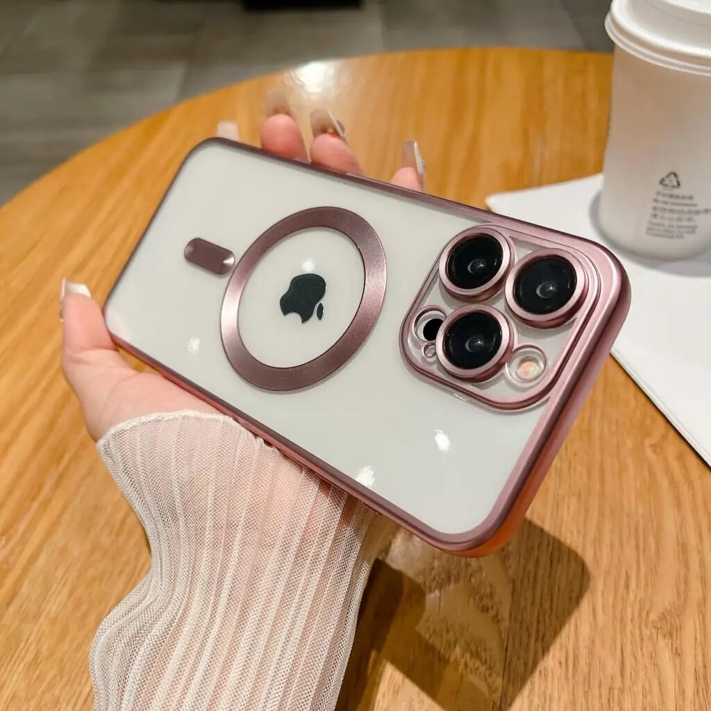 Matte Plating Clear Soft Case for iPhone