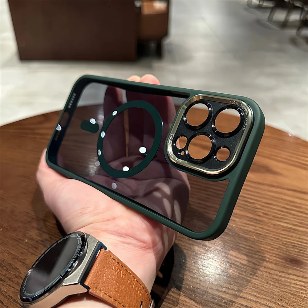 Lens Protective Clear Acrylic Hard Case For iPhone