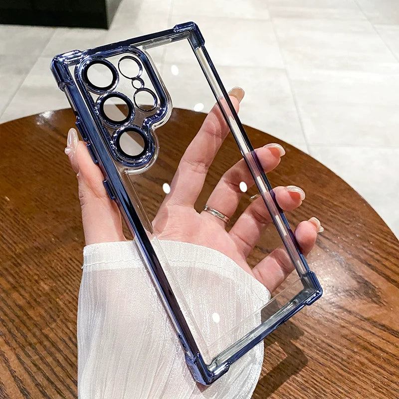 Transparent Plating Shockproof Case for Samsung Galaxy