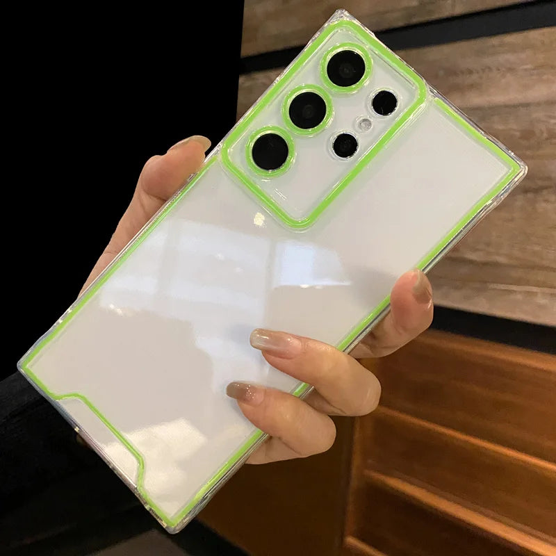 Fluorescent Clear Silicone Case For Samsung