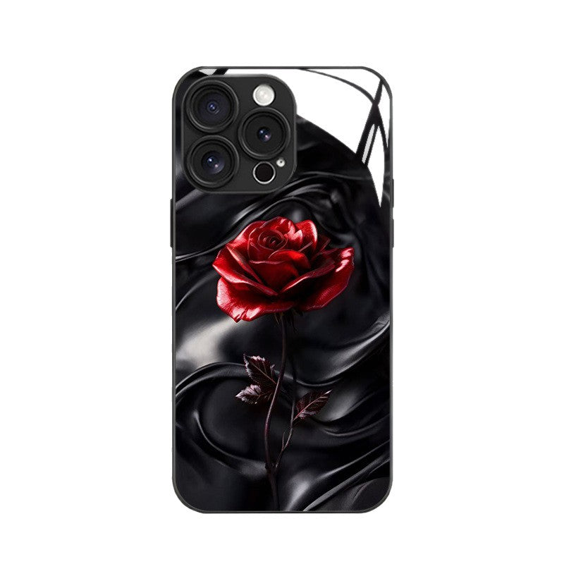 Red Rose Pattern Hard Case for iPhone