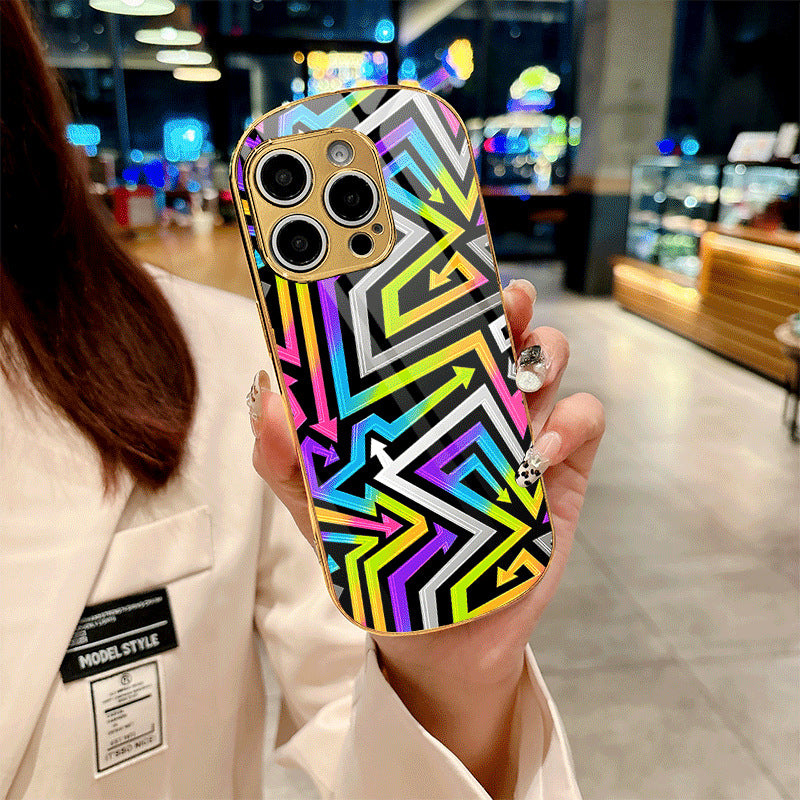 Oval Design Arrow Line Hard Case for iPhone