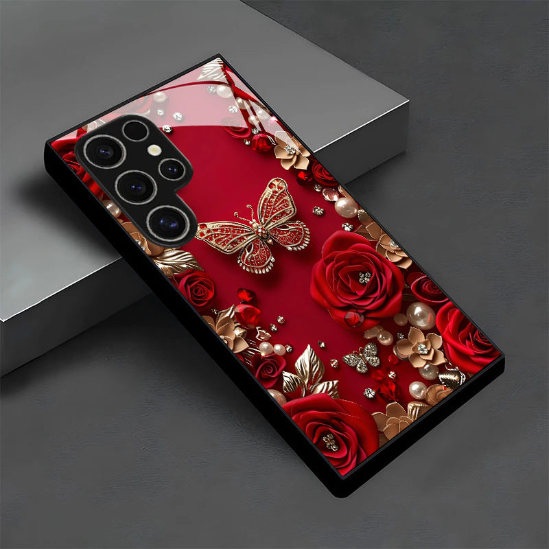 Red Butterfly Pattern Hard Case for Samsung