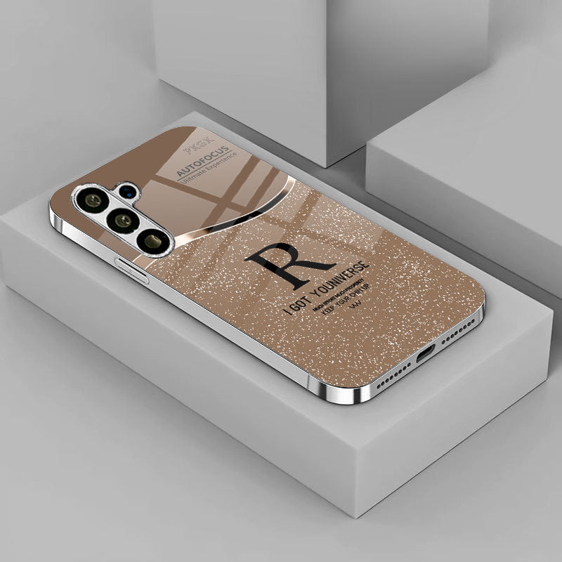 R Pattern Plating Frame Hard Case for Samsung