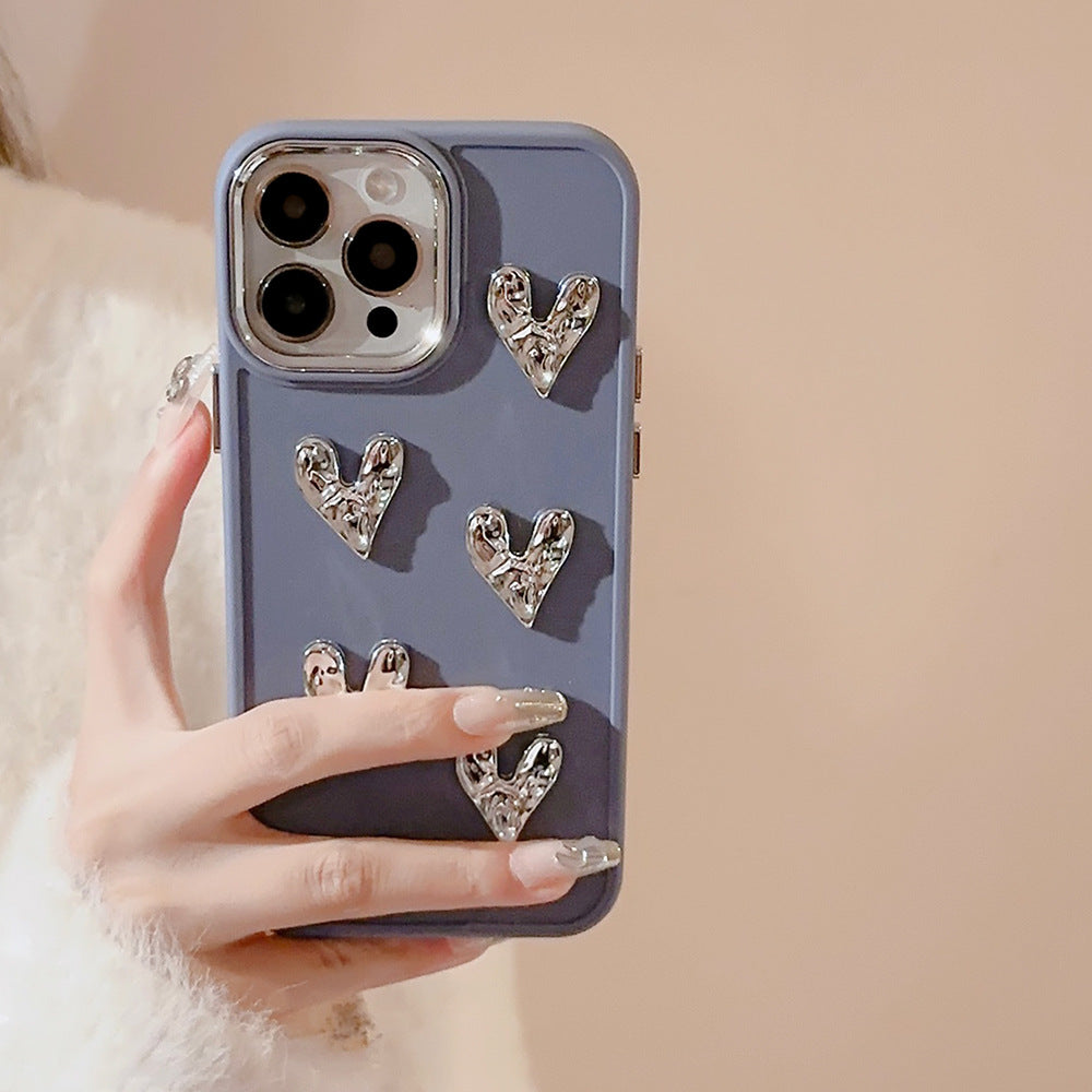 Silver Love Plating TPU Case for iPhone