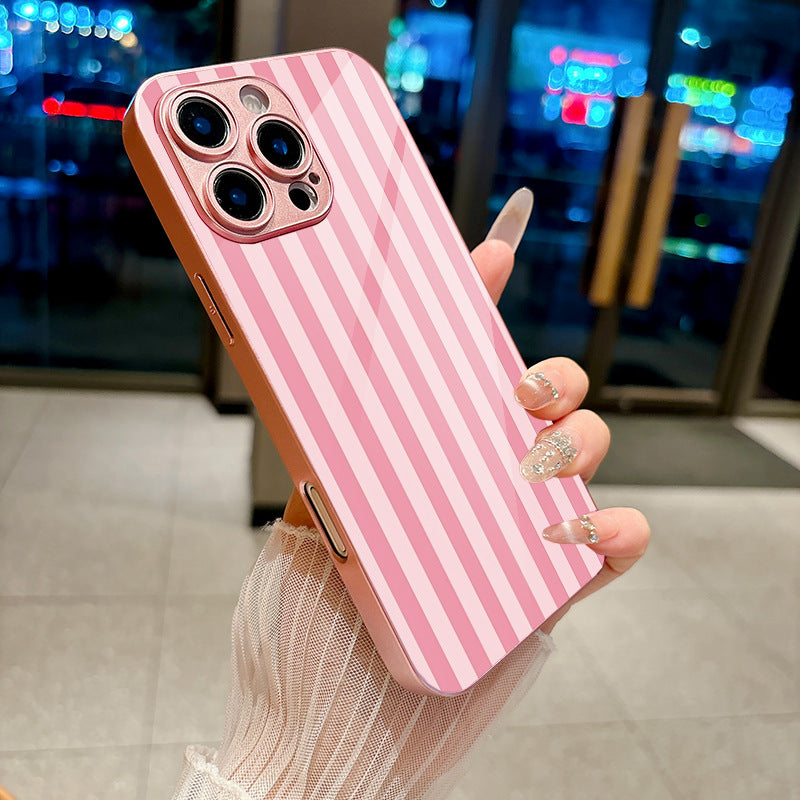Pink White Vertical Stripe Hard Case for iPhone