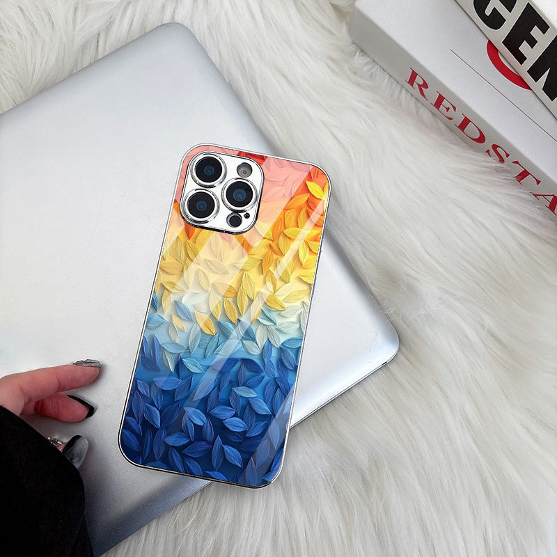Colorful Leaves Pattern Hard Case for iPhone