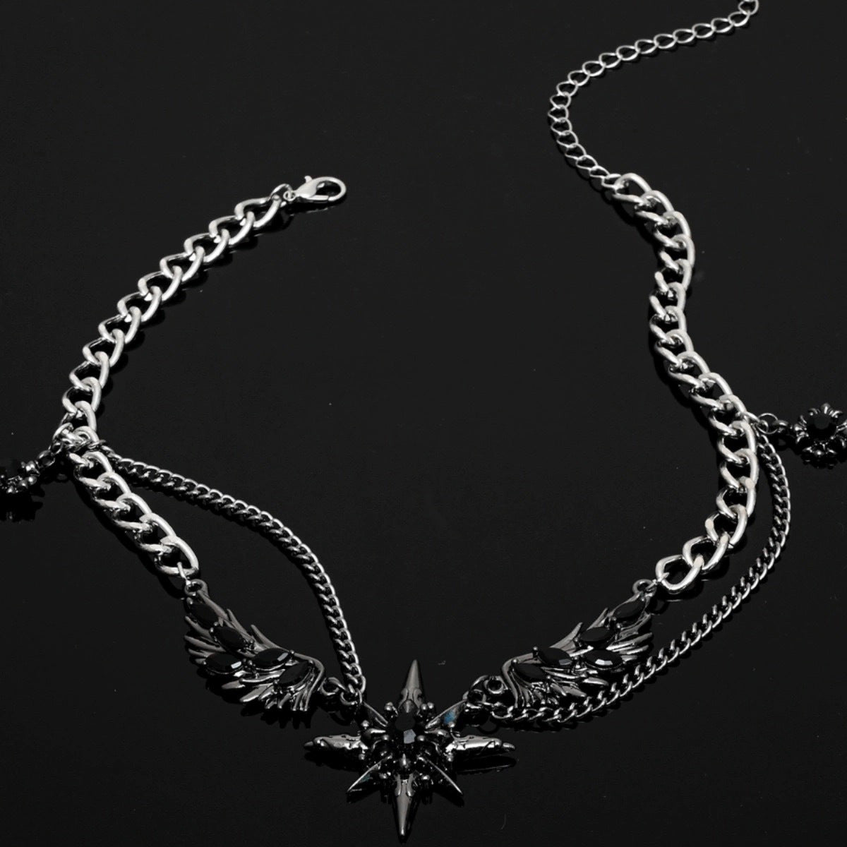 Titanium Steel Starburst Wings Necklace