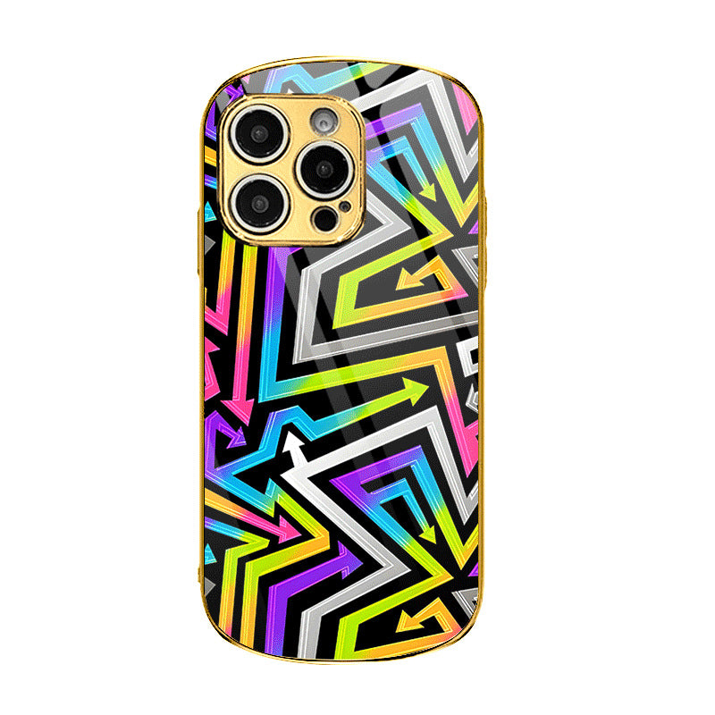 Oval Design Arrow Line Hard Case for iPhone