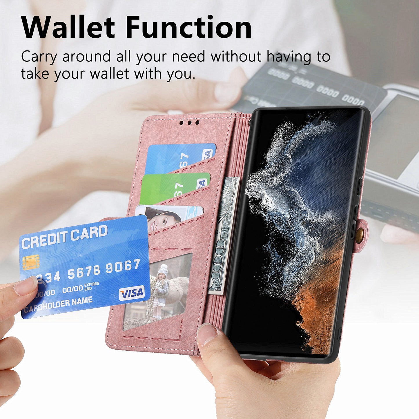 Geometric Textures Tumbled Leather Flip Case for Samsung