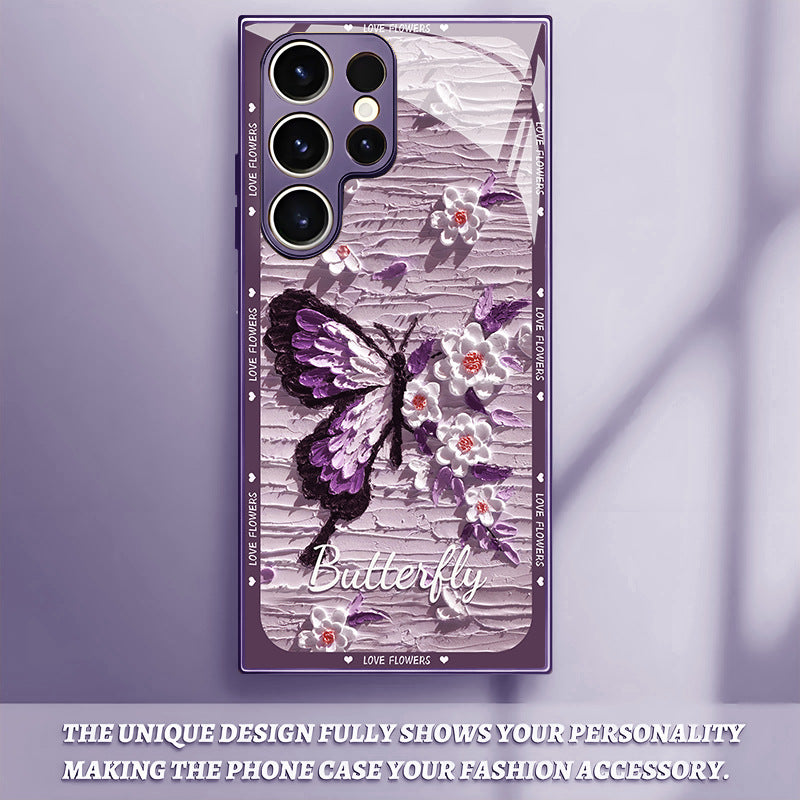 Painting Flower Butterfly Hard Case for Samsung