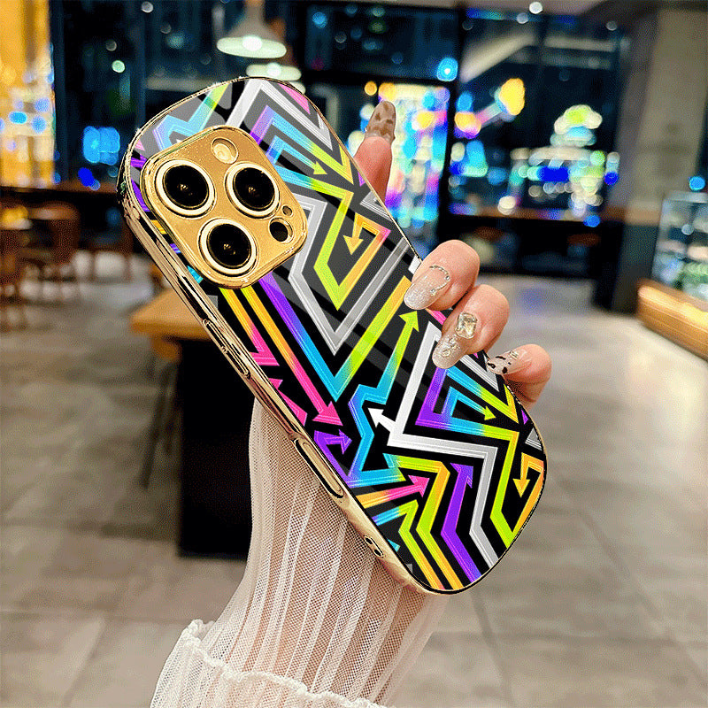 Oval Design Arrow Line Hard Case for iPhone