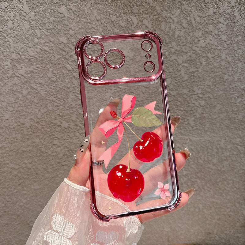 Cherry Pattern Soft Case for iPhone