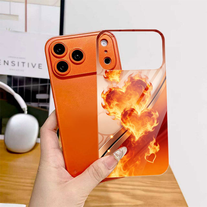 Flaming Double Hearts Hard Case for iPhone