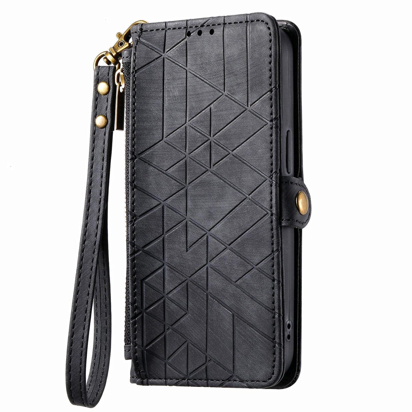 Geometric Textures Tumbled Leather Flip Case for Samsung