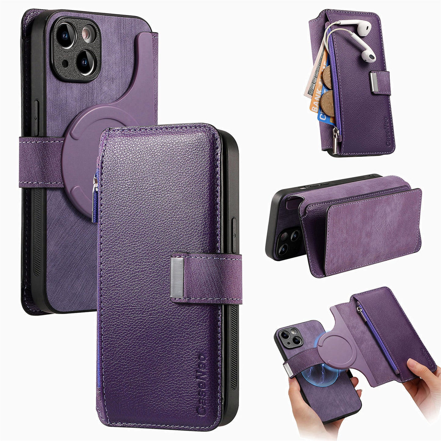 Detachable Leather Flip Case for iPhone