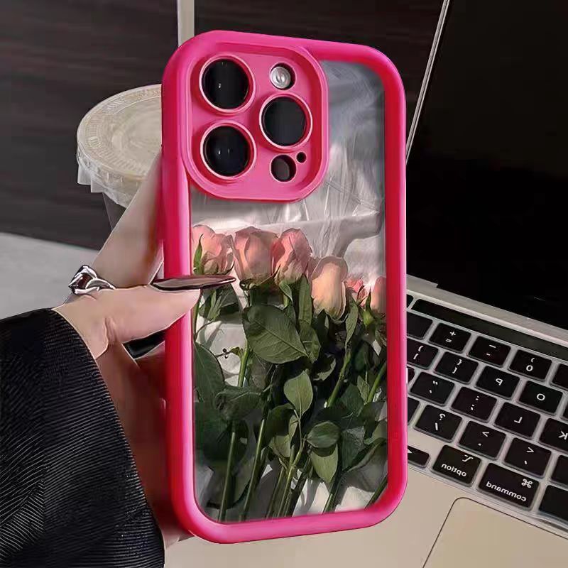 Rose Pattern Silicone Case for iPhone