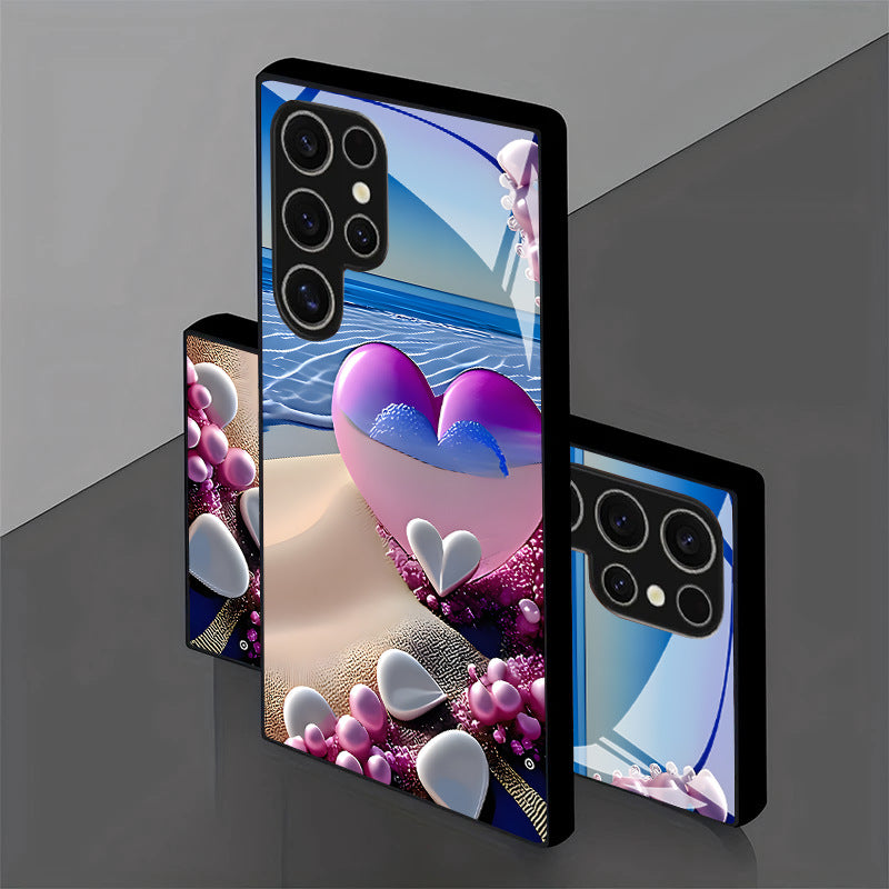 Pink-Purple Heart Pattern Hard Case for Samsung