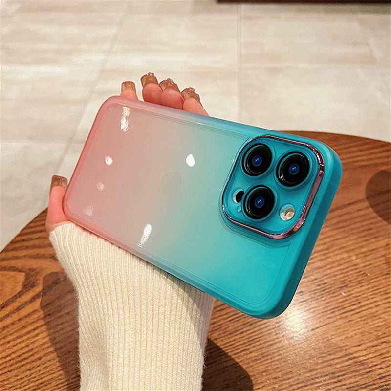 Lens Protection Dual Color Gradient Case for iPhone