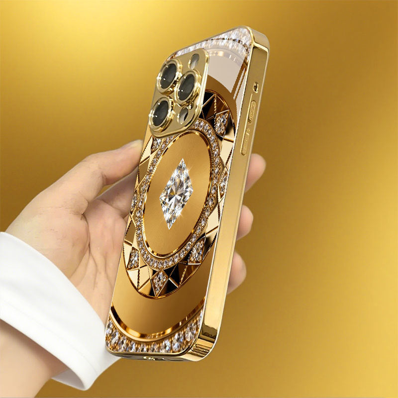 Gold Compass Pattern Hard Case for iPhone