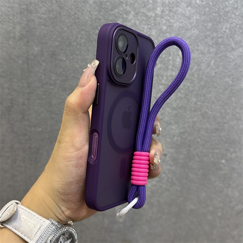 Lanyard Matte Shockproof Case For iPhone