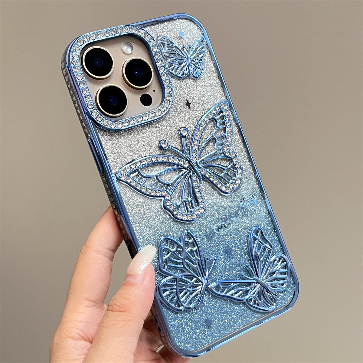 Glitter Butterfly Rhinestone Case for iPhone