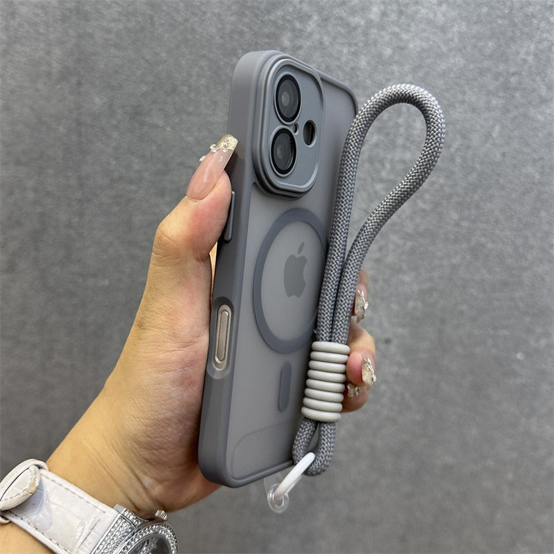 Lanyard Matte Shockproof Case For iPhone