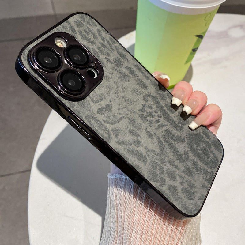 Leopard Print Plating Hard Case for iPhone