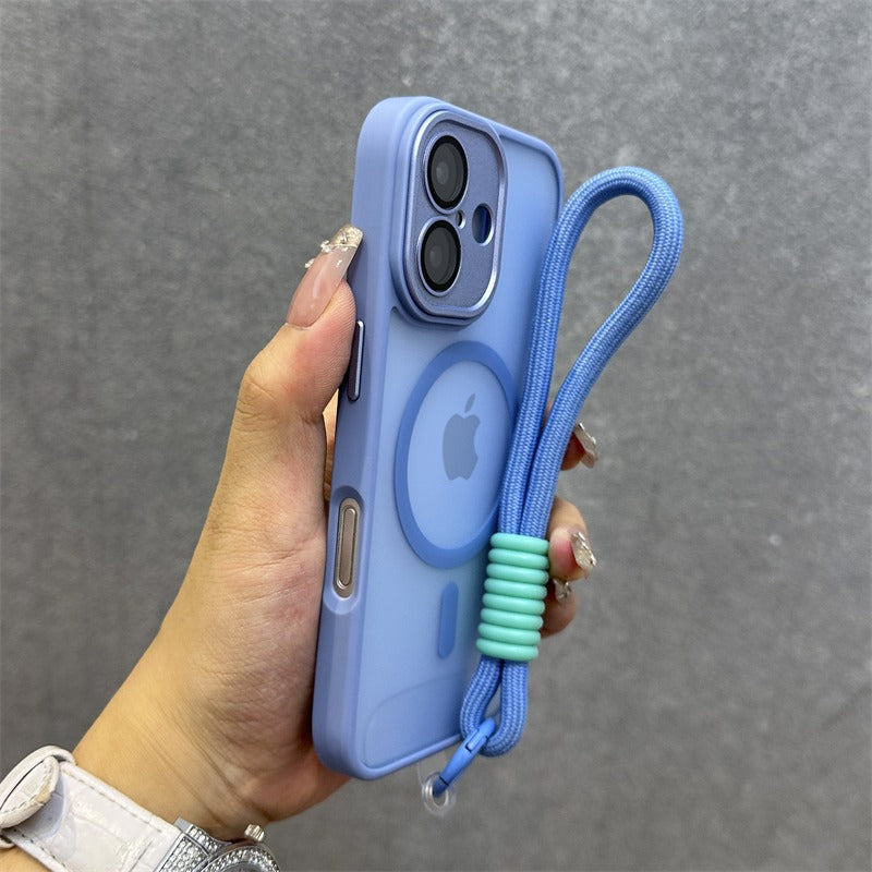 Lanyard Matte Shockproof Case For iPhone