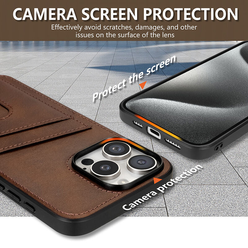 Classic Card Slot Leather Case for iPhone