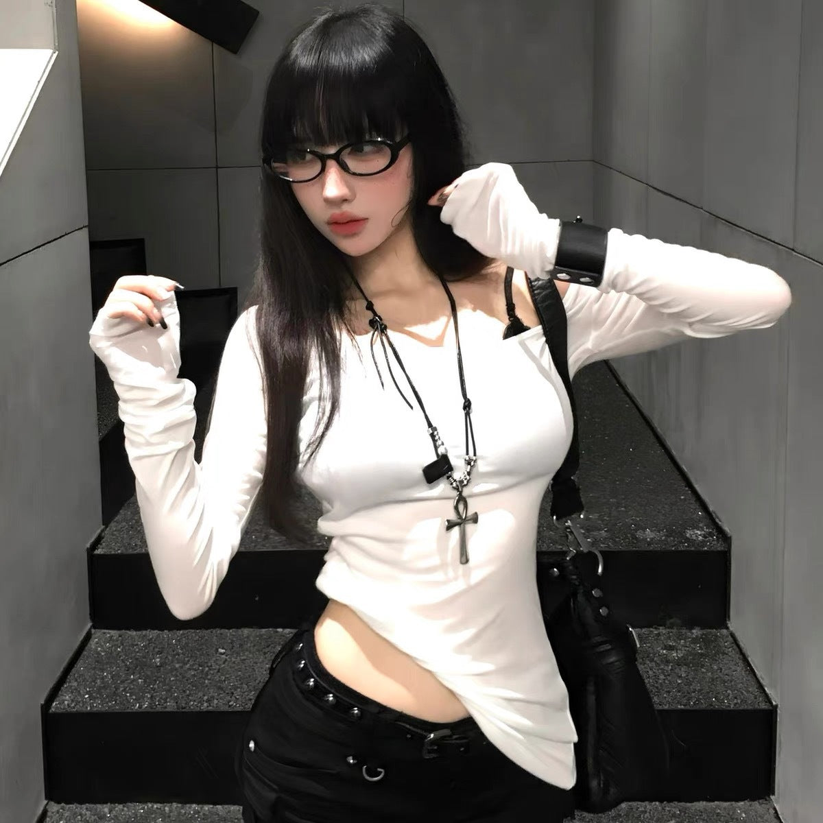 Y2K Cross Punk Necklace