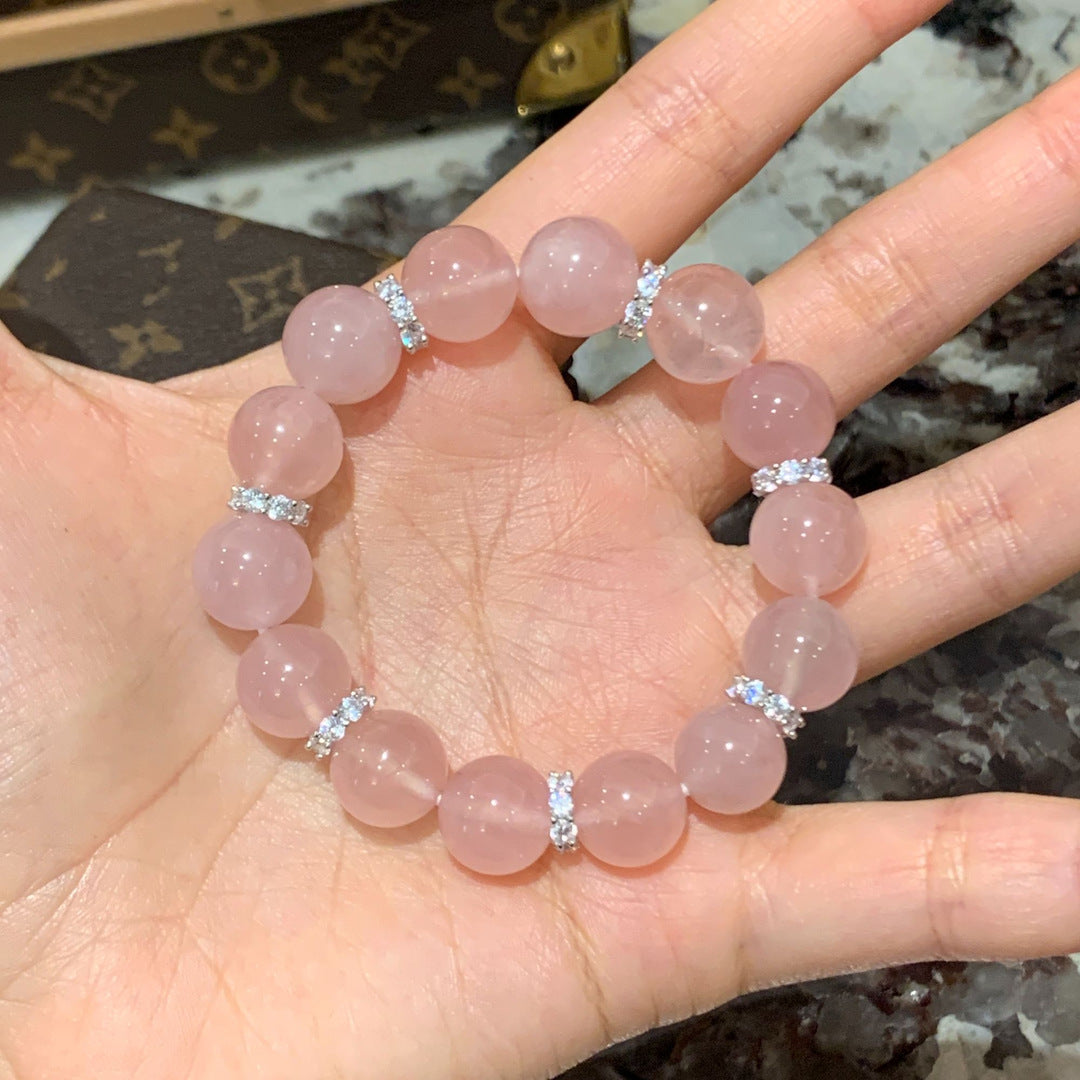 Handmade Natural Pink Crystal Bracelet