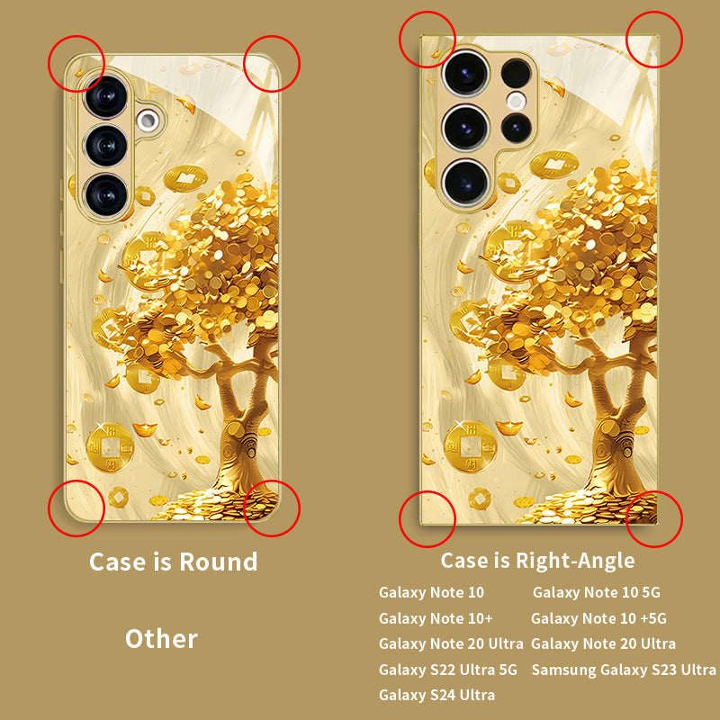 Gold Coin Tree Pattern Hard Case for Samsung