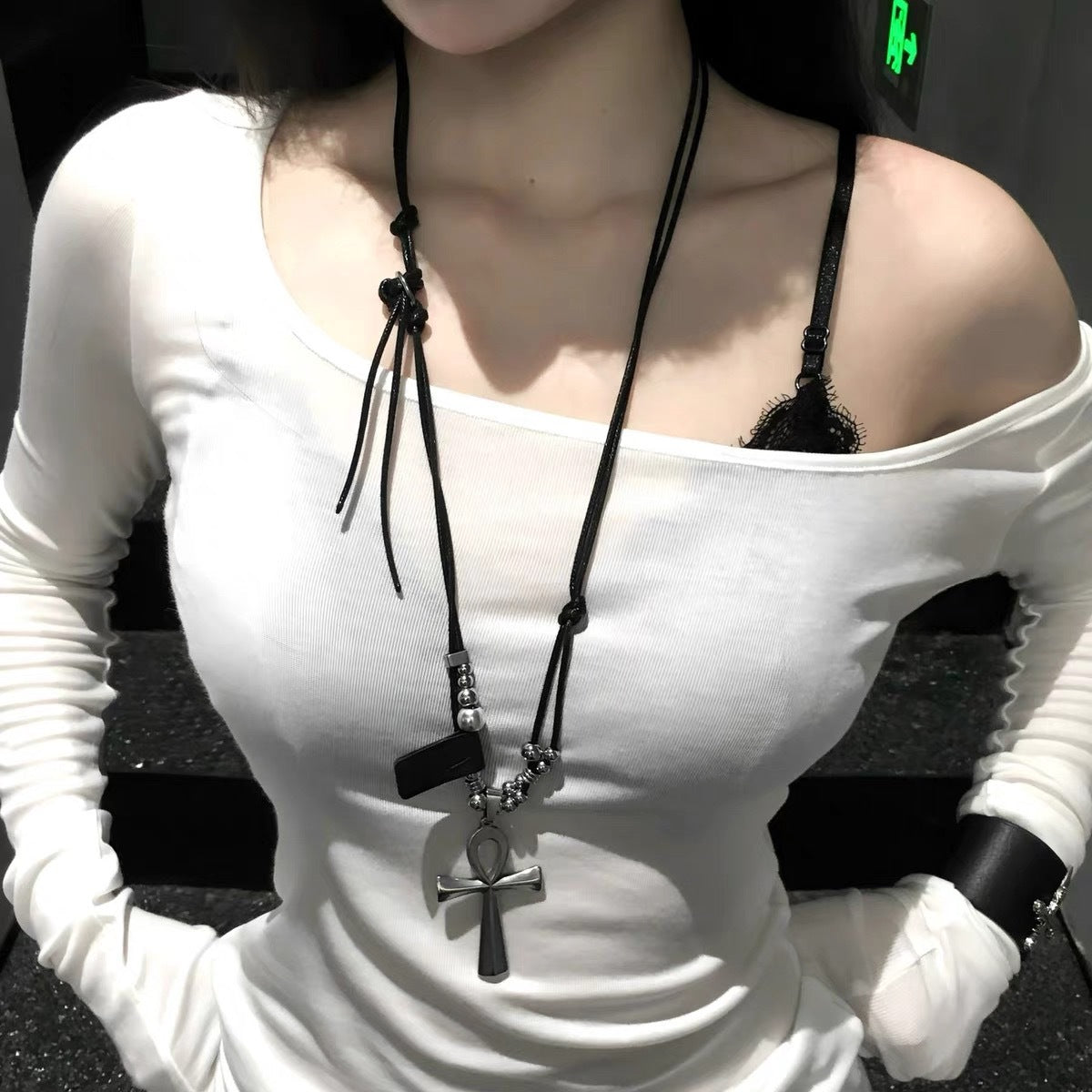 Y2K Cross Punk Necklace