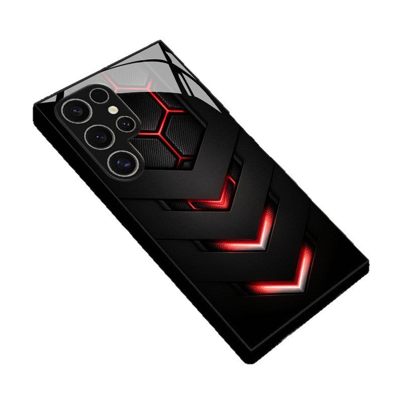 Black Red Armor Pattern Case for Samsung