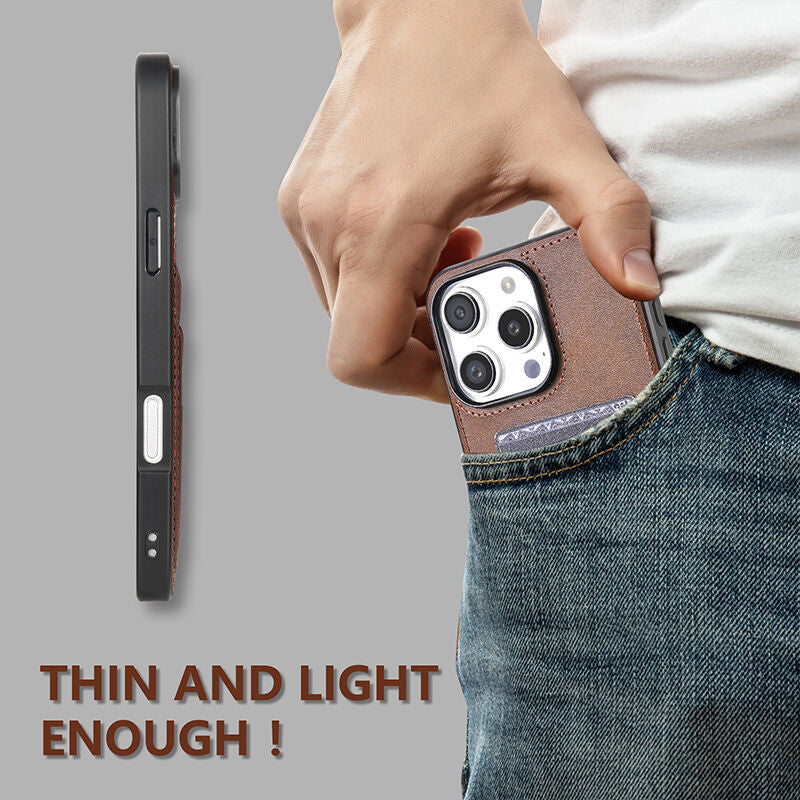 Classic Card Slot Leather Case for iPhone