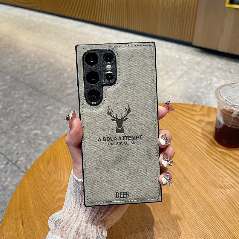 Deer Pattern Matte Retro Case for Samsung Galaxy