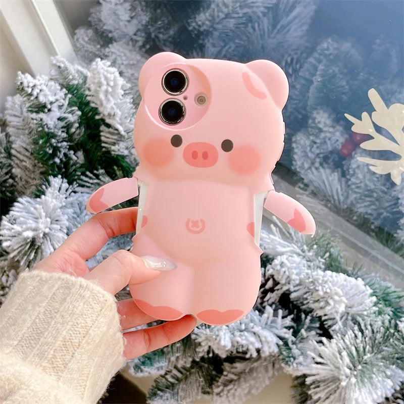 Cartoon Pink Pig Case For iPhone