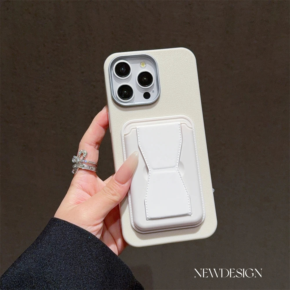 Leather With Card Bag Wallet Case For iPhone