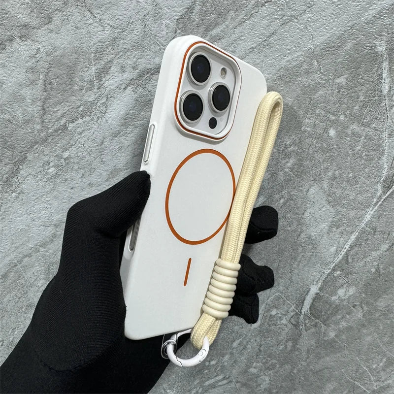 Lanyard Matte Hard Bumper Case For iPhone