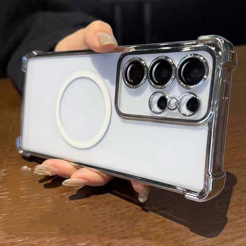 Plating Shockproof Clear Case for Samsung